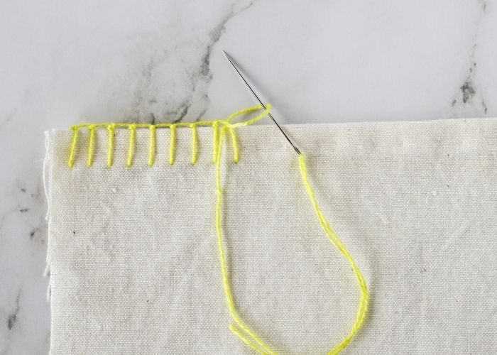 Finishing rolled hem with Antwerp Edging stitch image
