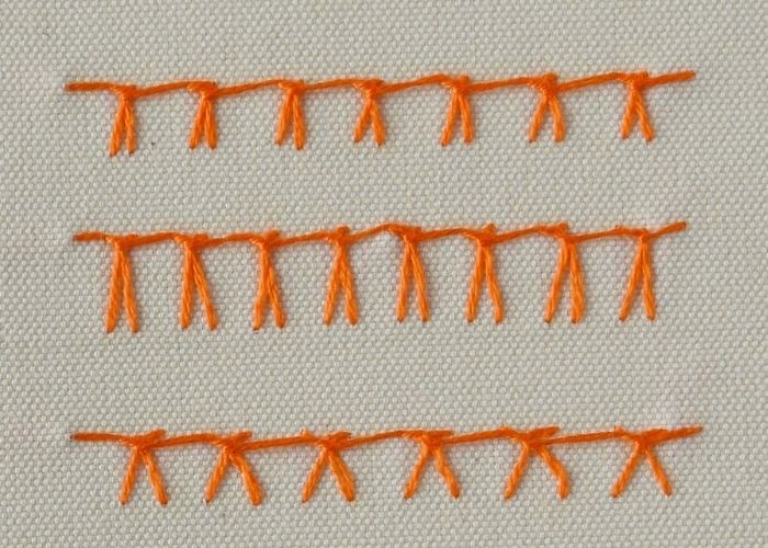 German Knotted Blanket Stitch embroidery sampler image
