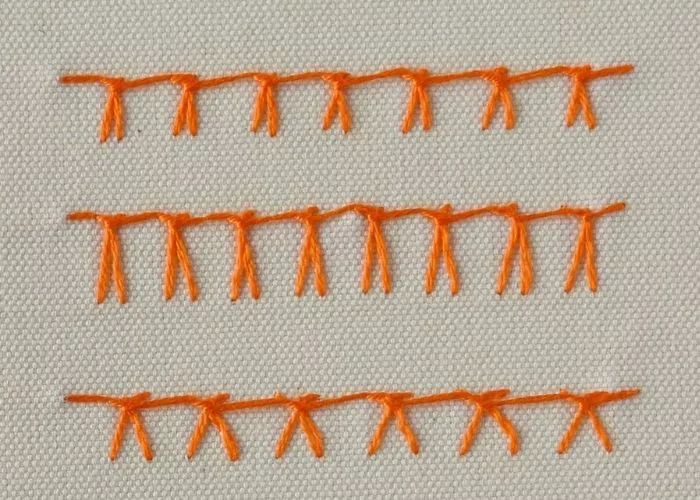 German Knotted Blanket Stitch embroidery sampler image