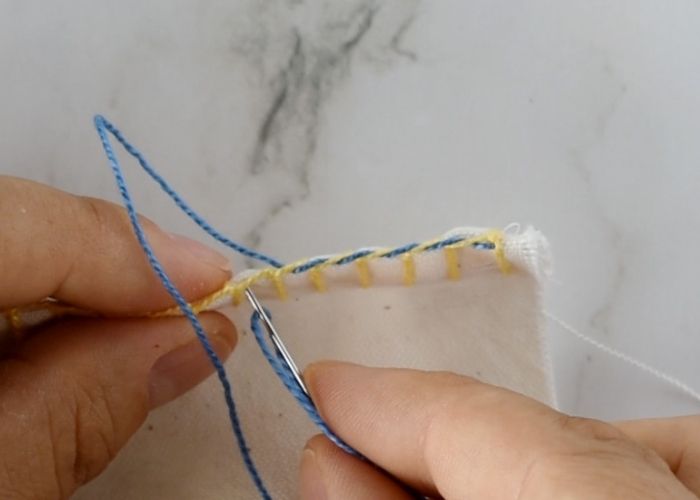 Making a decorative Whipped Blanket Stitch edging image