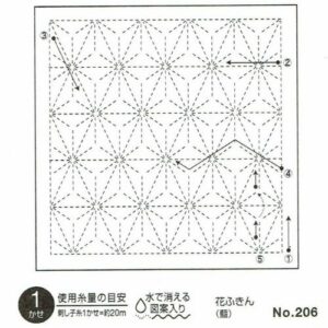 Olympus sashiko pre-printed wash-away pattern sampler - "Asanoha" on Etsy