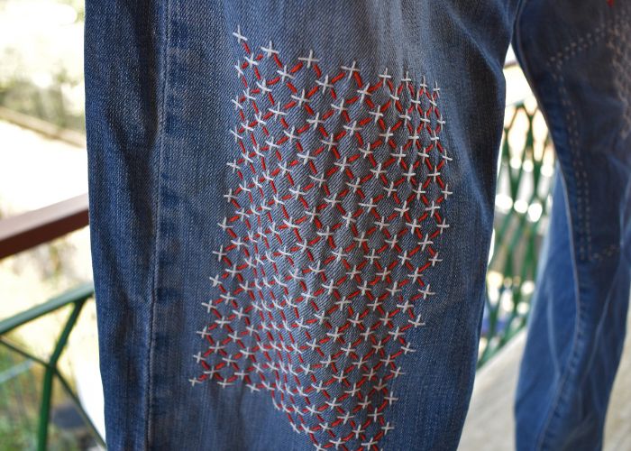 Sashiko Style Mended Jeans image