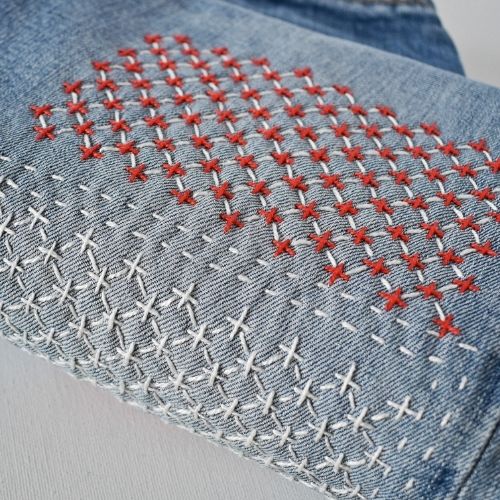 Sashiko Style Mending Jeans - small image