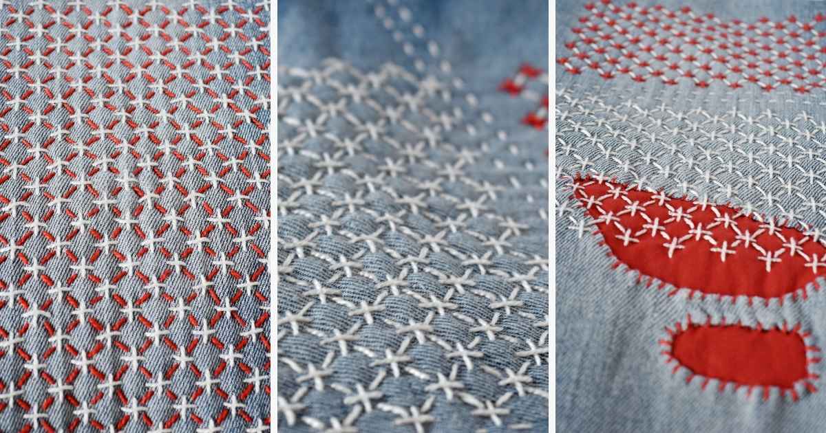 Sashiko Style Mending - Step-by-step Tutorial for Repairing Jeans and Other Garments - main image