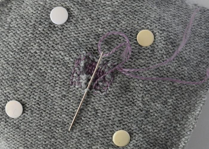 Scotch darning stitch mending tutorial step 8 image