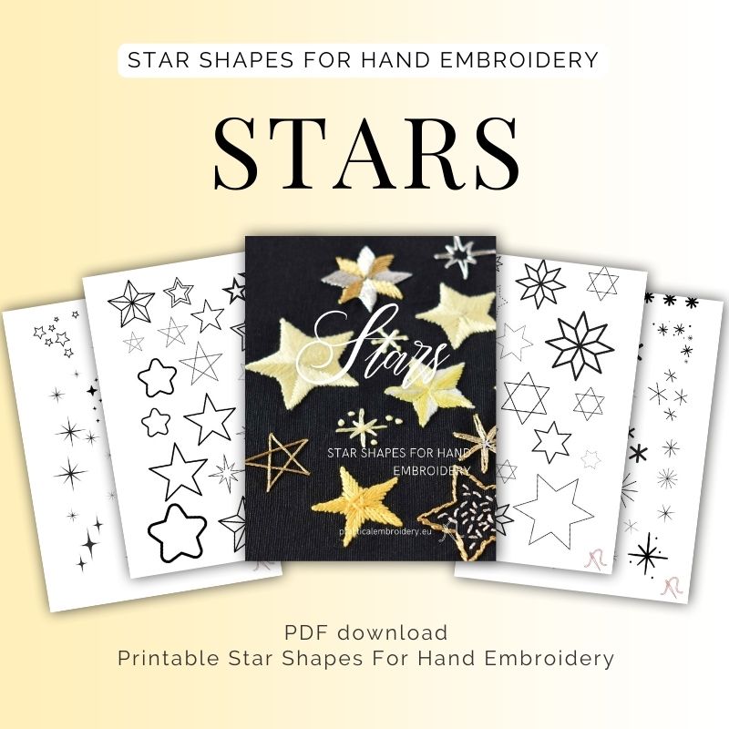 Stars - shapes for hand embroidery - printable PDF shop