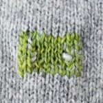 Swiss Darning Stitch with green wool thread small image