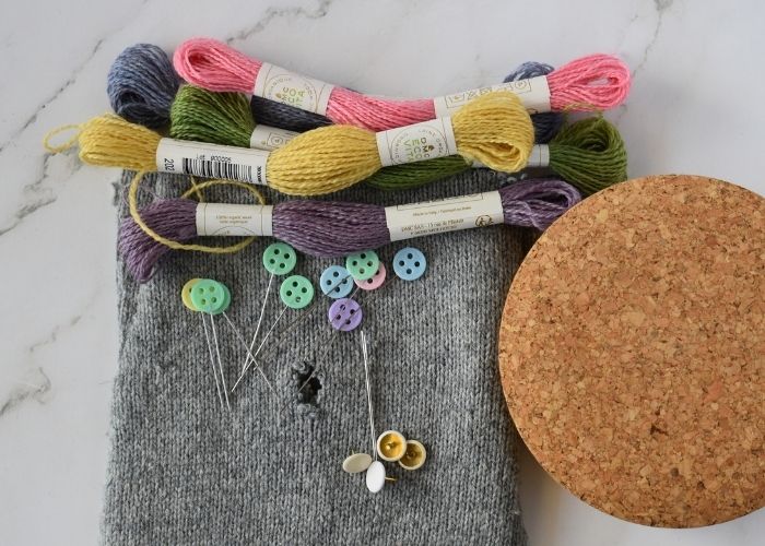 Tools and materials for sweater repair image