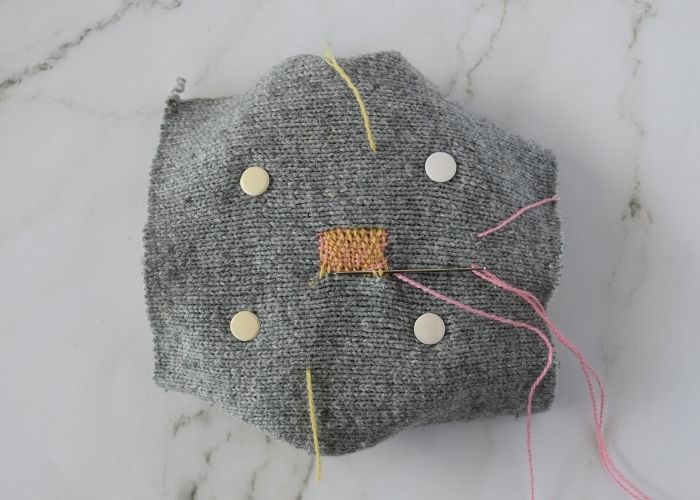 Weave stitch sweater mending tutorial step 6 image