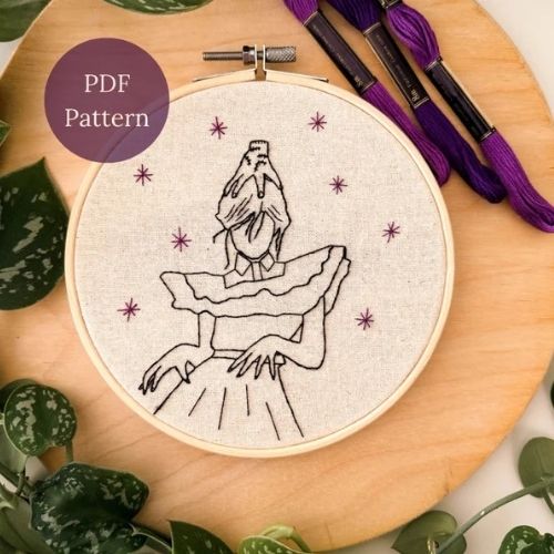 Schema di ricamo a mano della Danza di Mercoledì Addams su Etsy