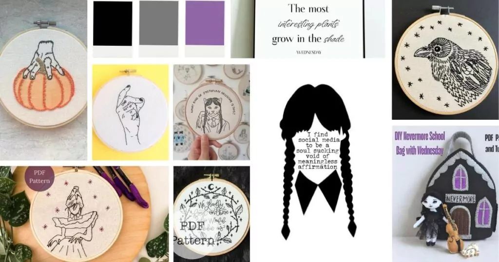 Wednesday Inspired Hand Embroidery Dark and Delightful Gothic Stitches cover image