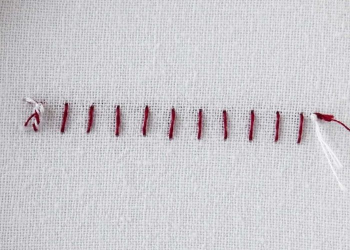 Whipped Blanket Stitch hand embroidery sampler reverse side image