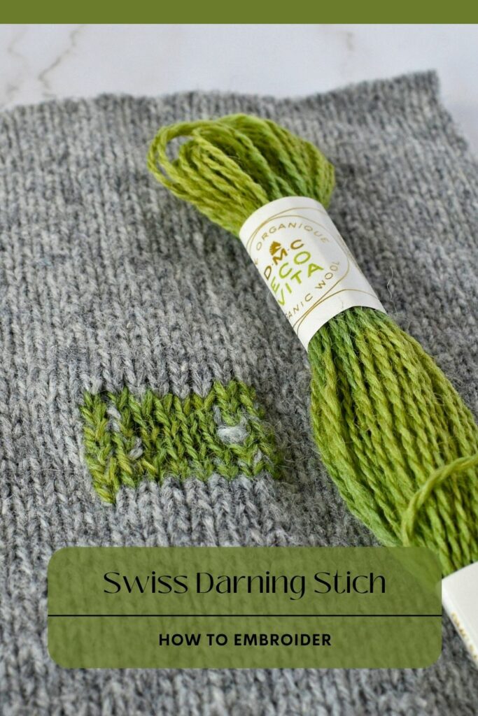 Mend Holes Beautifully with Swiss Darning PIN image