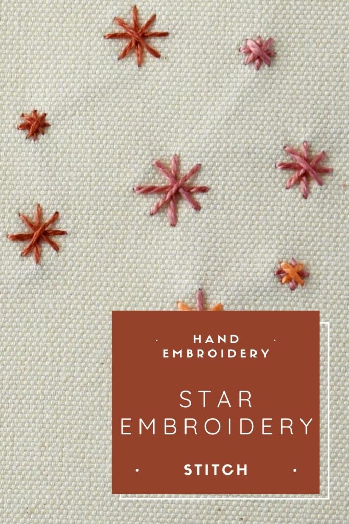 Star Stitch hand embroidery tutorial PIN image
