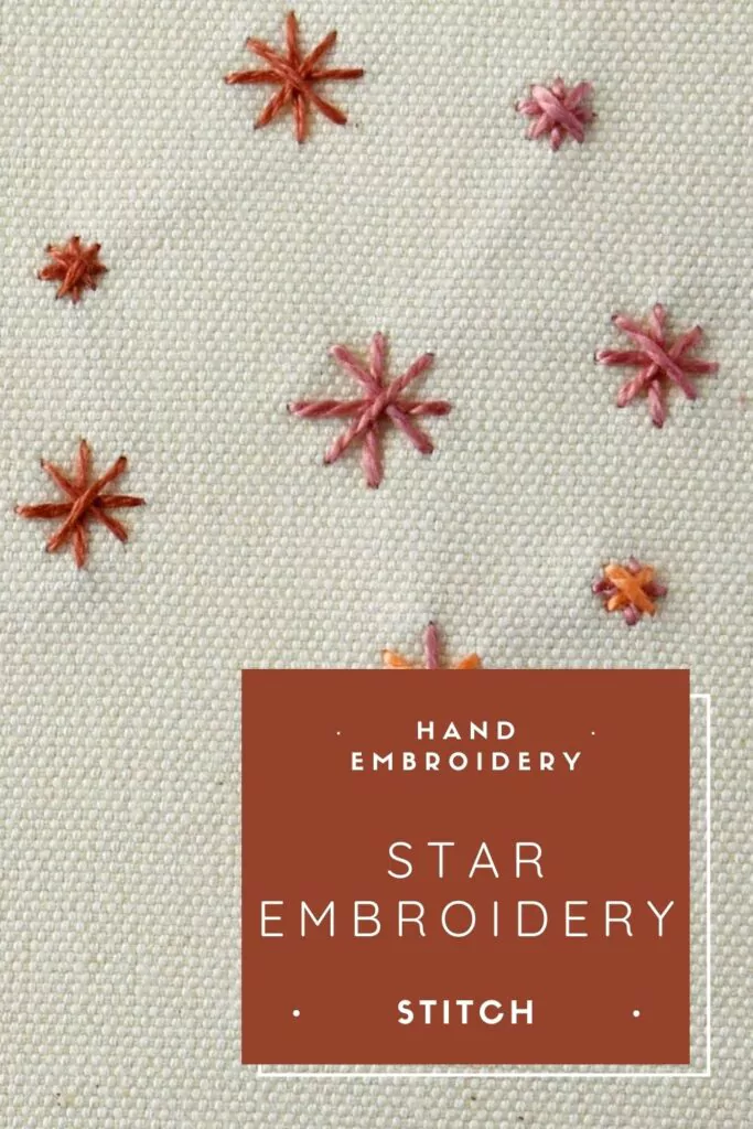 Star Stitch hand embroidery tutorial PIN image