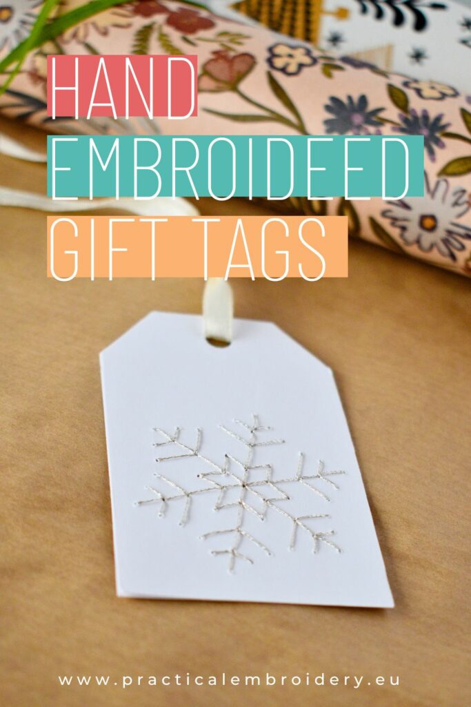 Easy Paper Embroidery for Festive Gift Tags PIN image