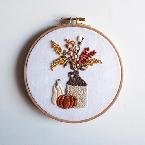 Autumn Floral - Schema di ricamo di OlmstedNeedleworkCo su Etsy