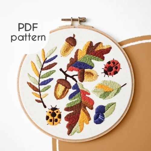 Stagione autunnale - Schema di ricamo a mano di WhyKnotStitches