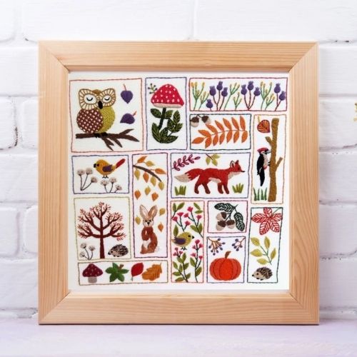Schema di ricamo a mano Autumn Splendour di StitchdoodlesDesign su Etsy