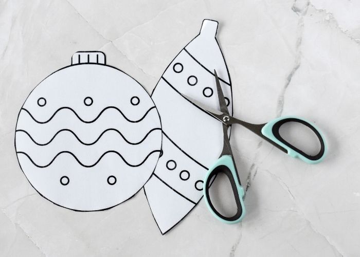 Bauble shapes cut out from paper image