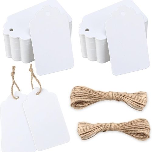 Blank paper tags -white paper labels on Amazon
