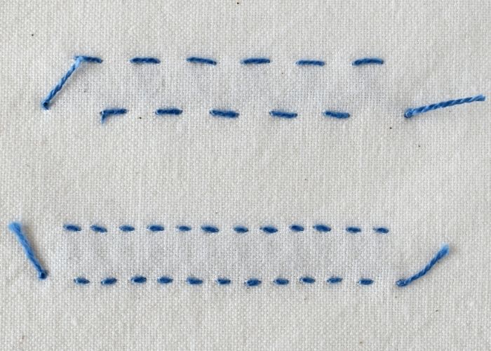 Breton Stitch hand embroidery sampler reverse side image Breton Stitch hand embroidery sampler reverse side image