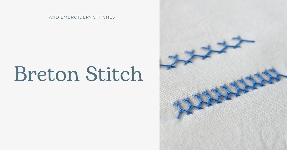 Breton Stitch hand embroidery tutorial cover image Breton Stitch hand embroidery tutorial cover image