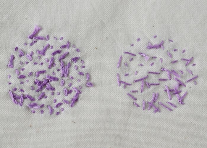 Double Rice Stitch embroidery sampler reverse side image