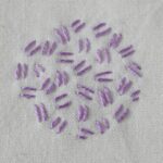 Double Rice Stitch embroidery with violet pearl cotton small image