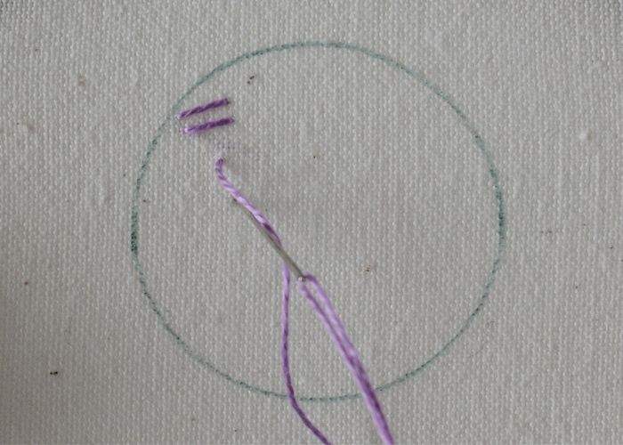 Double Rice Stitch hand embroidery tutorial step 3 image