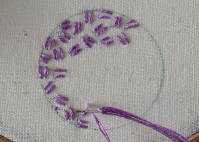 Double Rice Stitch hand embroidery tutorial step 6 image