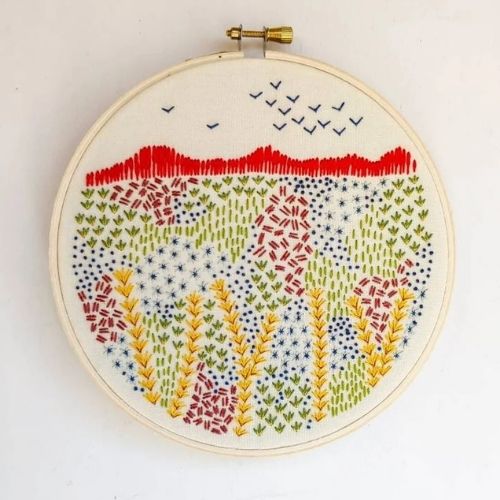 Schema di ricamo PDF di Evening Walk di cozyblue su Etsy