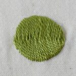 Flat Stitch embroidery with green pearl cotton thread small image