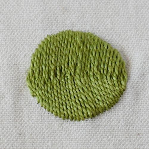 Flat Stitch embroidery with green pearl cotton thread small image