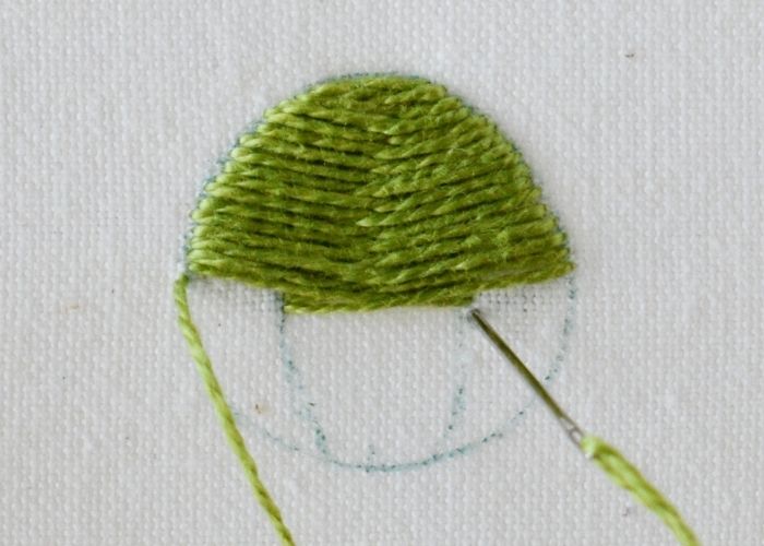 Flat Stitch hand embroidery tutorial Step 5 image