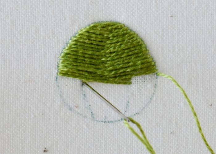 Flat Stitch hand embroidery tutorial Step 6 image