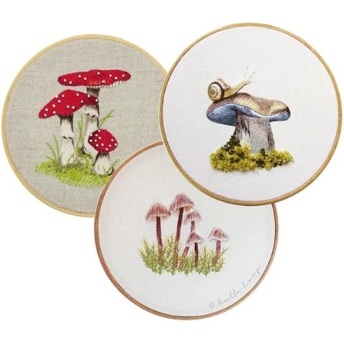 Schema di ricamo Fungi di HelloHoop su Etsy