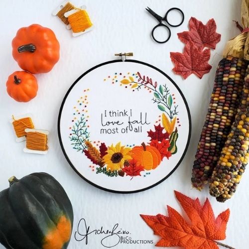 Penso di amare l'autunno più di ogni altra cosa: schema e guida per il ricamo di BeCoProductions su Etsy