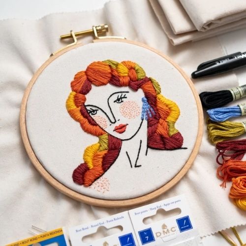 Lady Autumn Disegno di ricamo di livello intermedio di WhyKnotStitches su Etsy