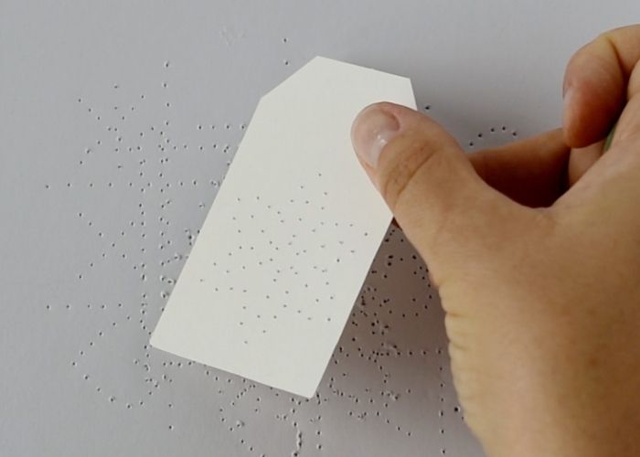 Snowflake design transferred to gift tag image