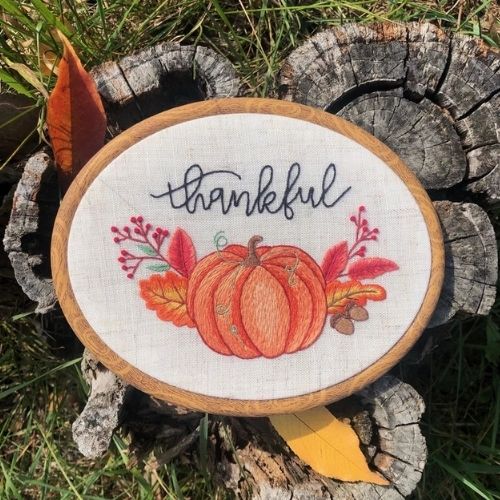 Thankful - schema di ricamo a mano in PDF di EmbroideryArtbyNatCA su Etsy