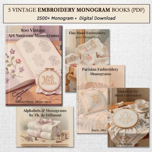 5 Vintage Monogram EBooks