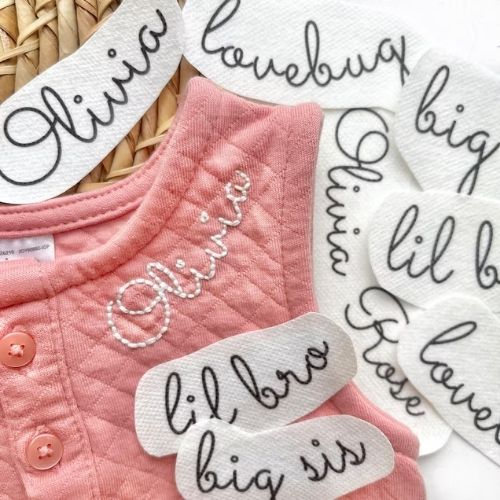 Baby name stick and stitch kit by StitchinWithSamantha on Etsy