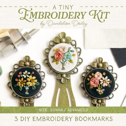 Bookmark embroidery kit by DandelionDoiley on Etsy