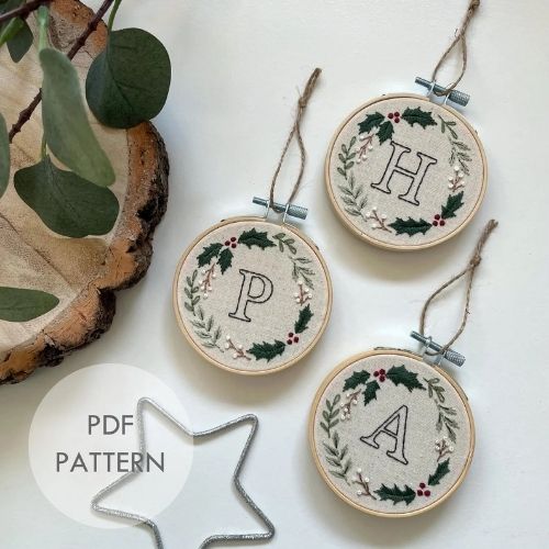 Christmas Initial Alphabet - letters P, H and A - image