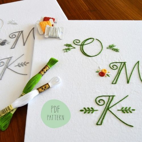 Classic Monograms hand embroidery pattern