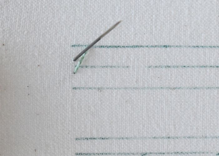 Crossed Fishbone Stitch hand embroidery tutorial step 2 image