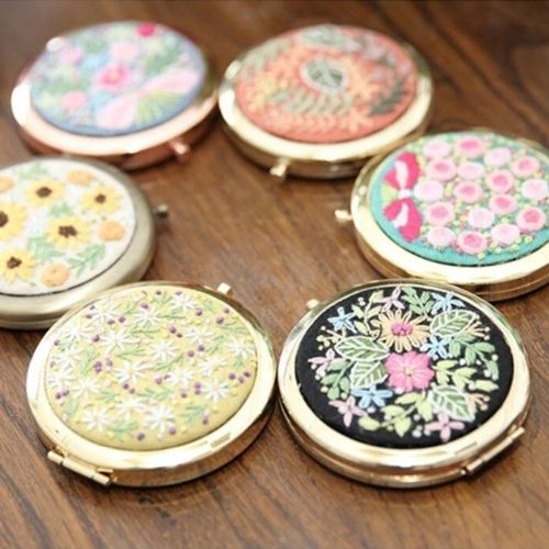 Floral Embroidery Mirror DIY Kit by ThePatchPort on Etsy
