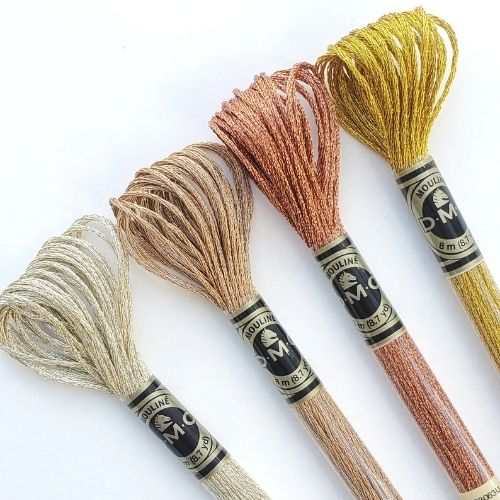 DMC Light Effects, metallic floss on Etsy image