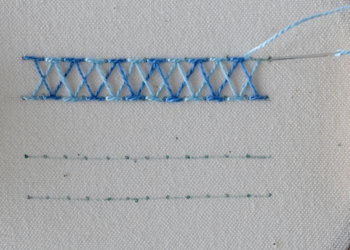 Double Chevron Stitch hand embroidery tutorial step 14